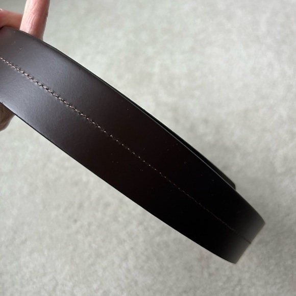 Fossil reversible leather men belt brown/ black silver buckle - Picture 5 of 12